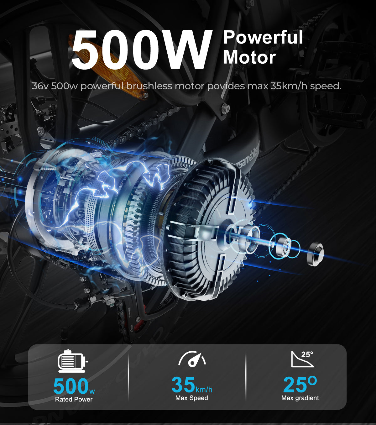 Vélo électrique Samebike C05 PRO 500W 