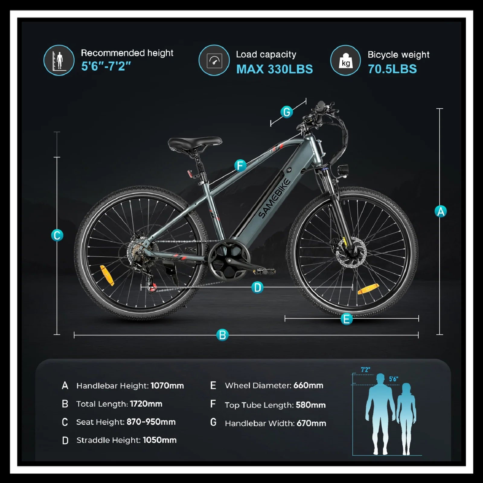 Vélo électrique Samebike RS-A01 MEN 500W 